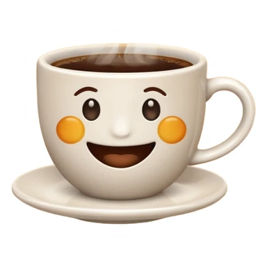 steaming cup of coffee with sun rays, friendly vibe, good morning emoji sticker