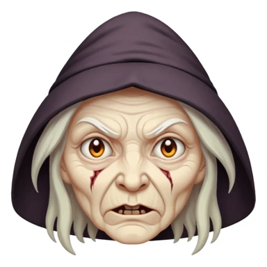 cursed witch face sticker