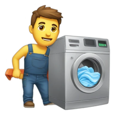 homme faire ménage machine à laver sticker