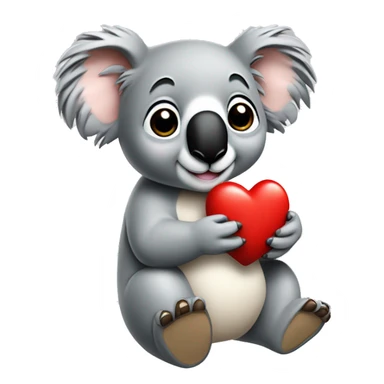 Un koala avec un cœur dans les pâtes  sticker