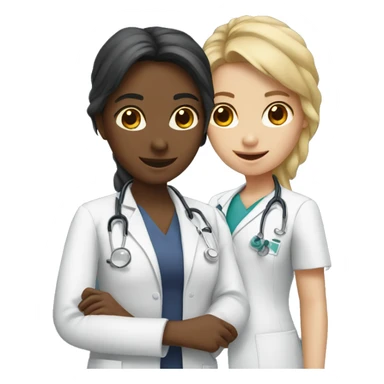 Medical students 2 girls sticker