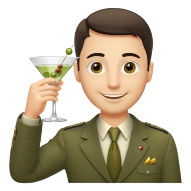 Emoji of a guy respectfully saluting by rising glass of martini cocktail like this 🍸 sticker