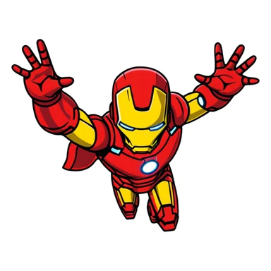 iron man flying with repulsors sticker