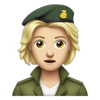army angry marine lepen hyperrealistic sticker