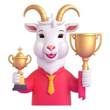 champion goat with trophy sticker