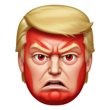Donald Trump angry with red face sticker