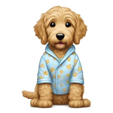 golden doodle puppy wearing pajamas  sticker
