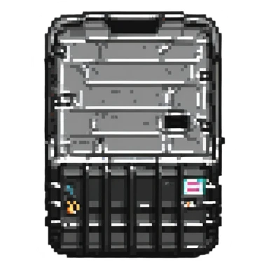 pixel art style closed cargo container, minimal details sticker