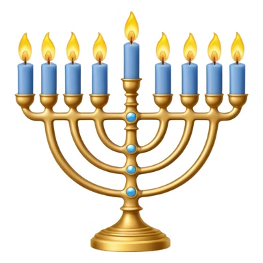 Menorah with four candles on each side sticker