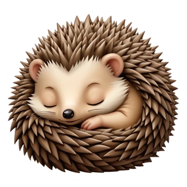 Sleeping baby hedgehog curled up sticker
