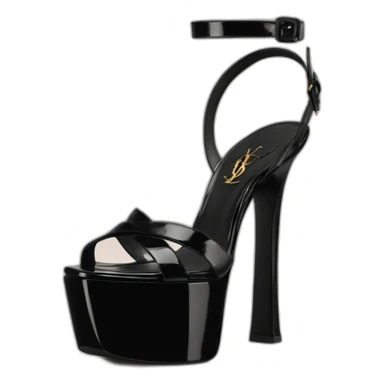 Ysl heel sandal  TRIBUTE PLATFORM SANDAL black PATENT LEATHER sticker