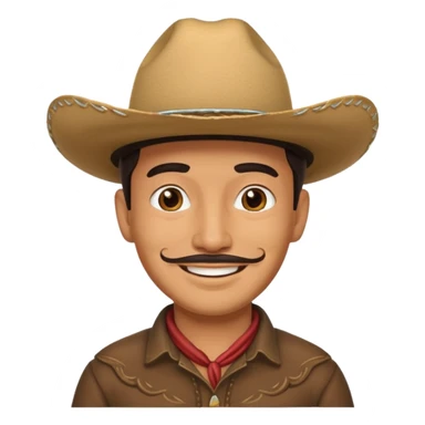 Smiling Mexican man with cow boy hat  sticker