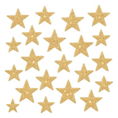 mini glitter texture star, glamorous and stylish, no background sticker