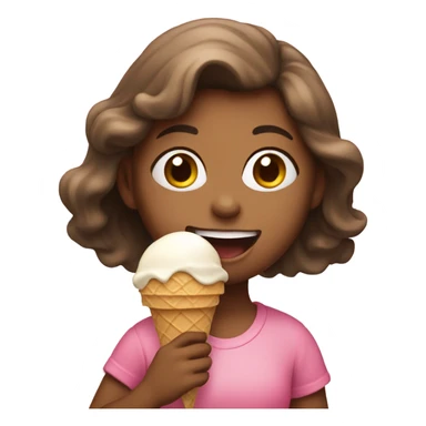 a pink heart with a girl eating ice cream within it sticker