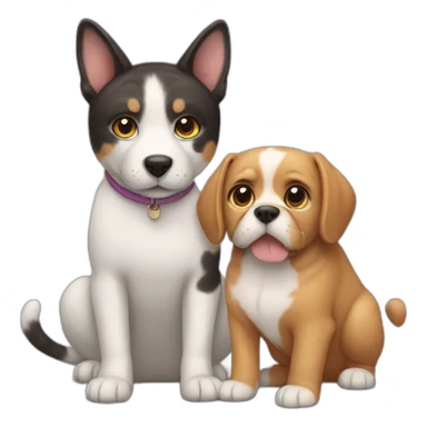 cat and dog together sticker