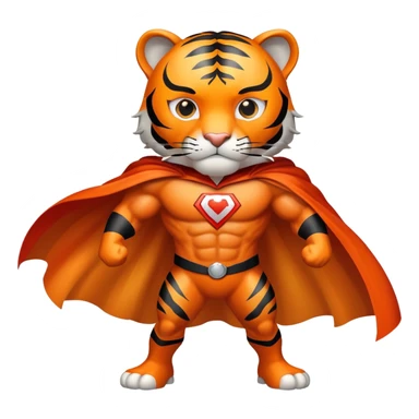Tiger superhero with cape sticker