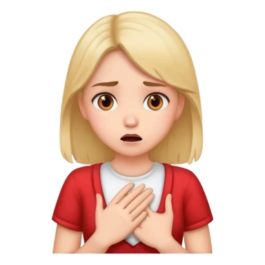 Offended and surprised girl with her hand on her heart  sticker