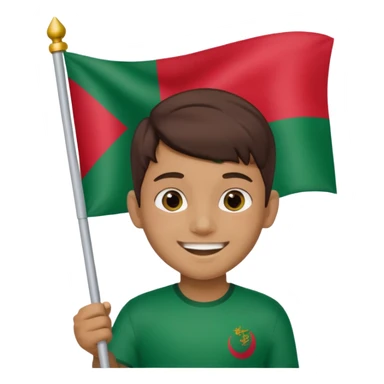 A boy is standing with the flag of Bangladesh 🇧🇩 sticker