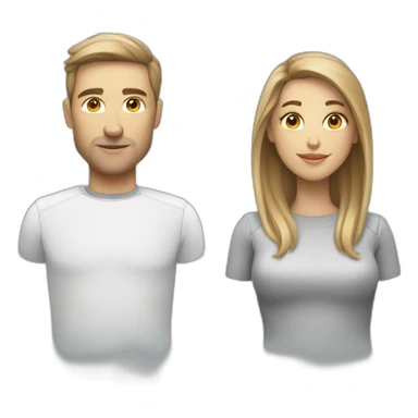 futuristic caucasian man and woman sticker