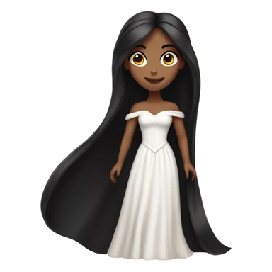 White princess black hair sticker