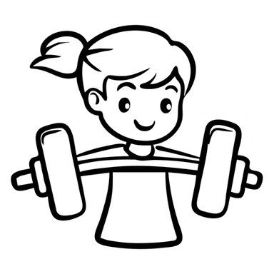 gym icon, hand drawn black outlined style sticker