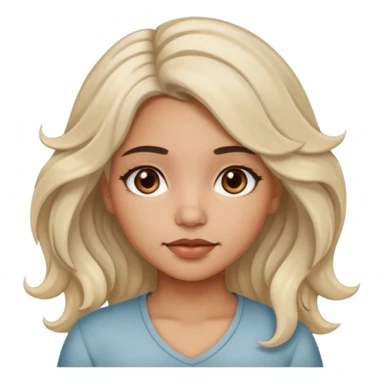 latina girl with bleached wavy hair and brown hair sticker
