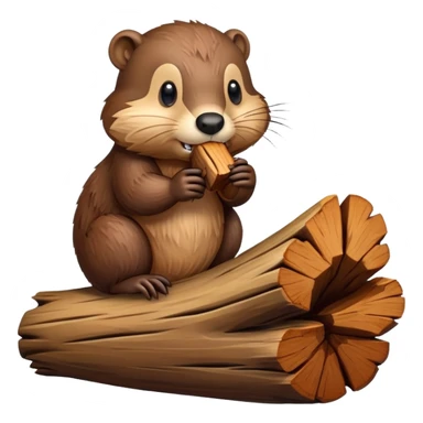 castoro che mangia un tronco sticker