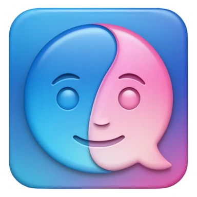 gender neutral symbol, gradient of blue and pink, classic emoji style, suitable for Discord role icon sticker