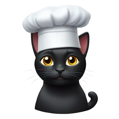 Black cat with chef hat sticker