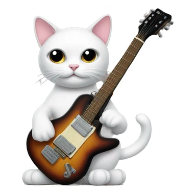 cat with guitar sticker
