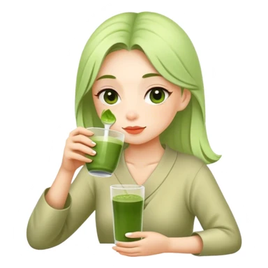 phoebe drinking matcha sticker