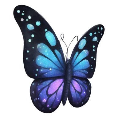 sparkly pastel black galaxy butterfly sticker