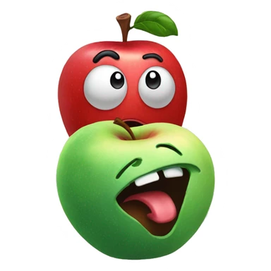 Una manzana con un gusano saliendo sticker