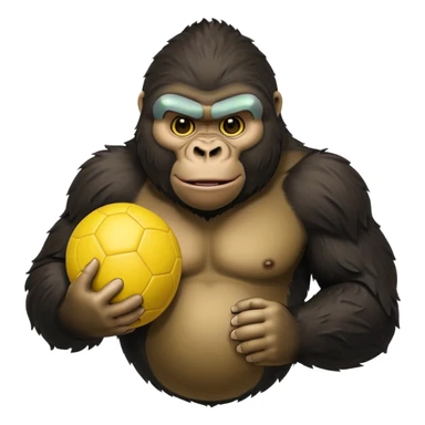Gorilla with yellow kickball sticker