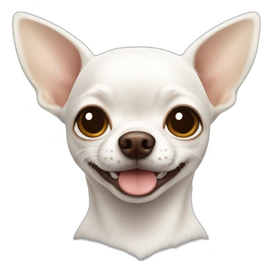 white chihuahua head with brown ears sticker