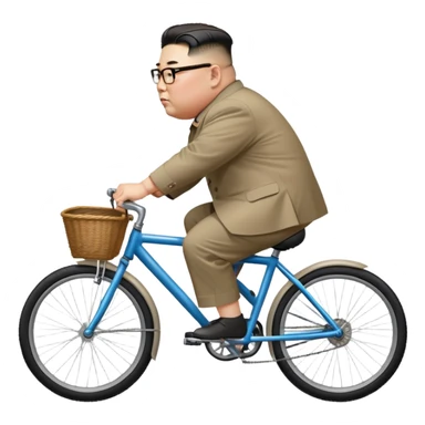 Kim Jong Un riding a bicycle from side view sticker