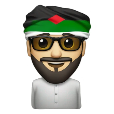 Palestine flag Muslim men with sunglasses sticker