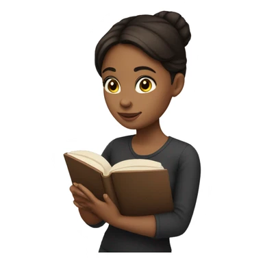 brunette girl reading a book in her hands sticker