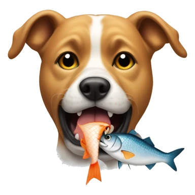 Dog eat a fish sticker