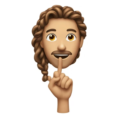 hand with face and long brown hair twisted  sticker