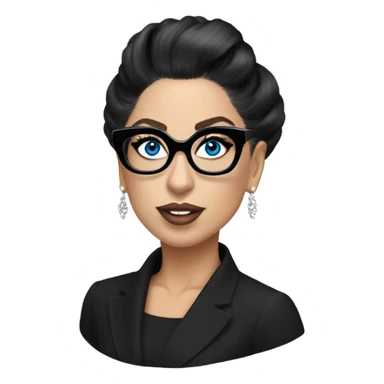 Lady gaga blue eyes black glasses classy updo  sticker