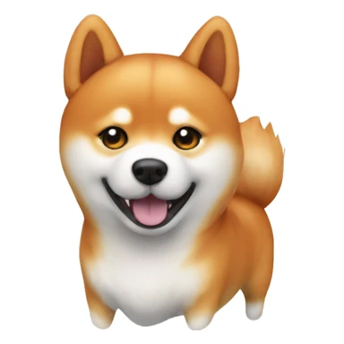 A fluffy shiba inu orange sticker