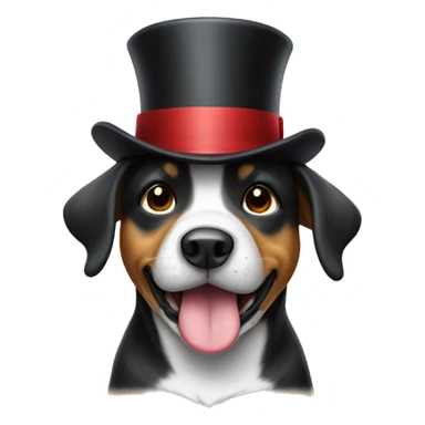 Dog with a top hat sticker