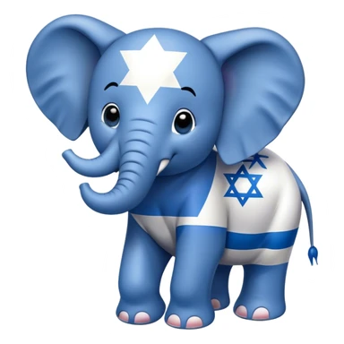 elephant with the israeli flag on its body apple style sticker