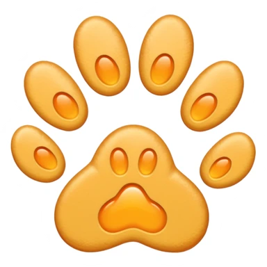 a very light pale pastel yellow-orange pawprint sticker