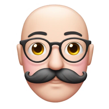 glasses mustache eyebrows and pink nose with no face sticker