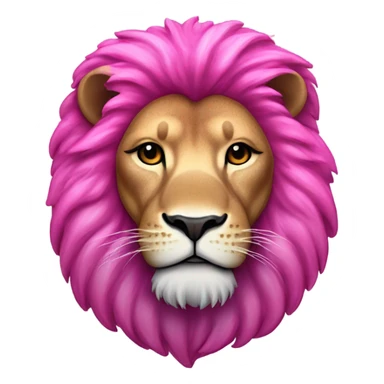 Hot Pink ombre full-body lion with glitter sticker