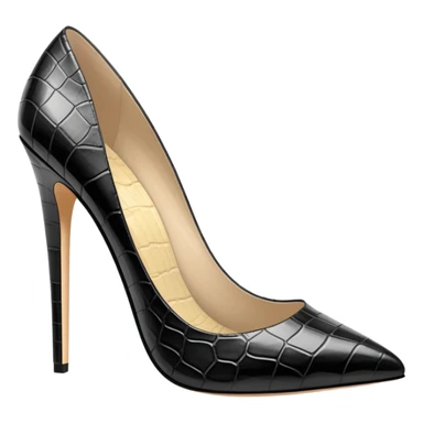 super realistic black crocodile leather stilettos sticker