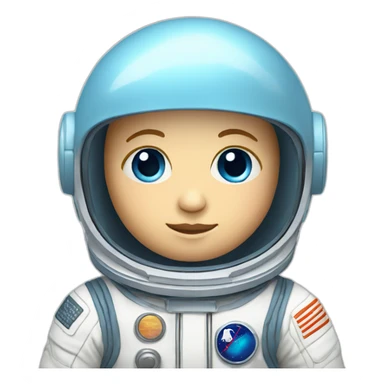 white baby blue eyes astronaut body sticker