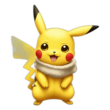 pikachu qui dessine avec de la peinture sticker